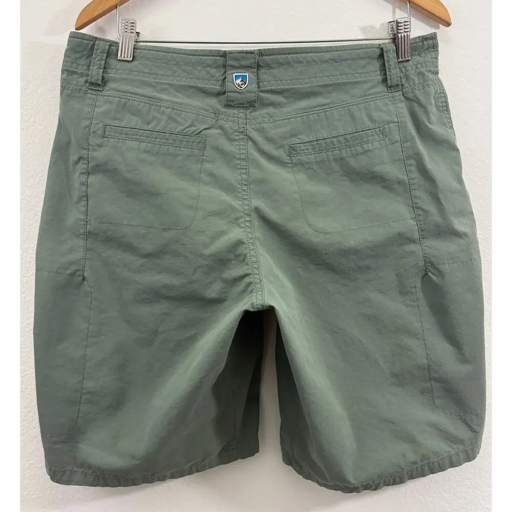 KÜHL Spire Shorts Women’s Olive Green Hiking Outdoor Cargo Pockets Size 12